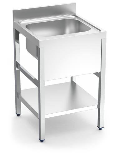 Fregadero Inox con Soporte y Entrepaño 600×600 de Fricosmos