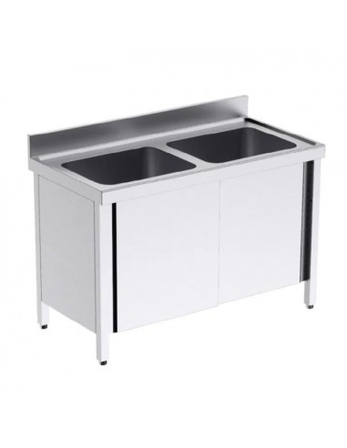 Fregadero con puertas - 2 cubas - fondo 600 de Distform
