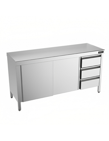 Mesa central con puertas y cajones fondo 600 de Distform