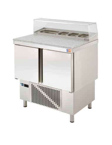 Mesa refrigerada CORDOBA COMPACTA con expositor de ClimaHostelería