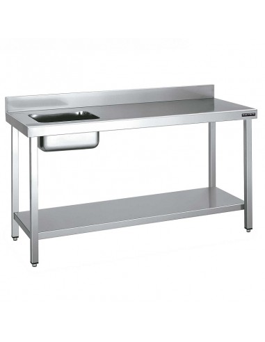 Mesa de trabajo con cubeta y estante fondo 700 de Distform