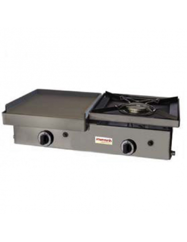 Plancha a gas con fogón PLG-800/1 de Savemah
